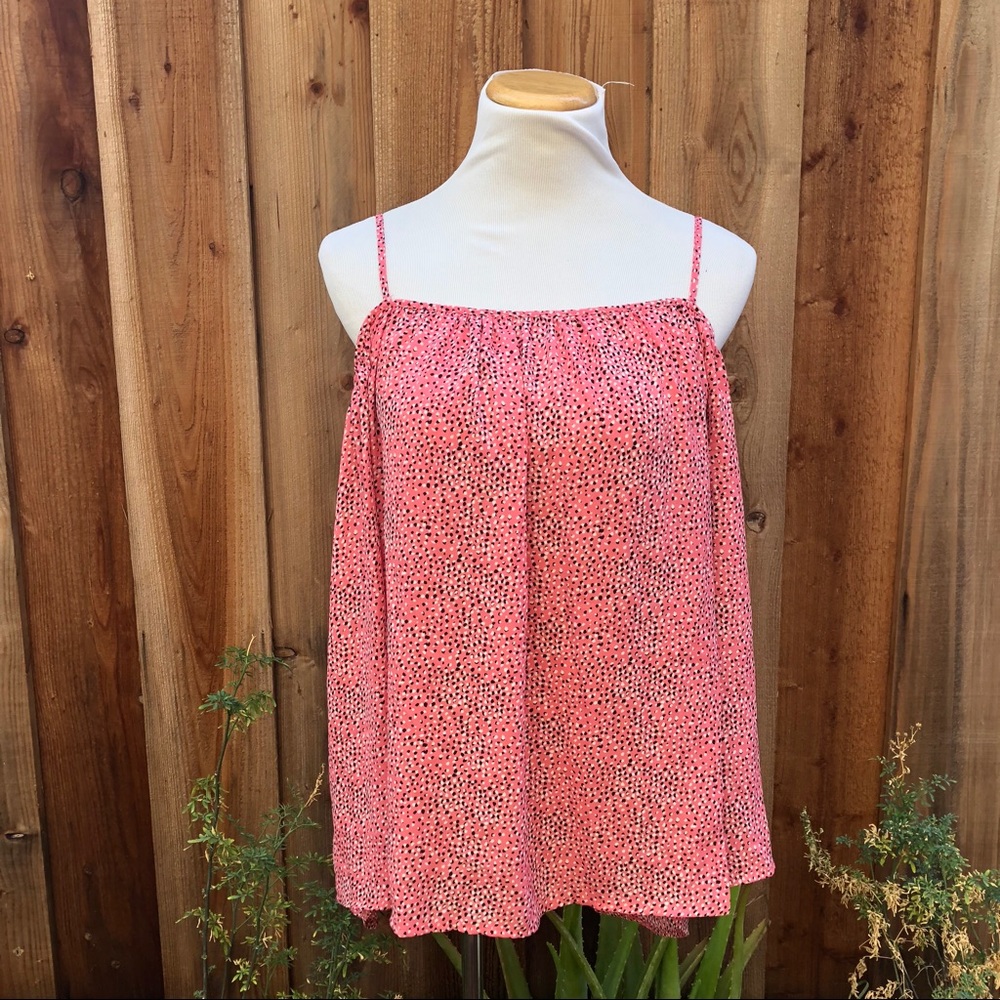 Vince Camino Polka Dot Cold Shoulder Blouse